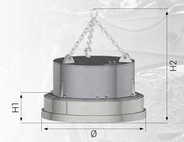 Гидромагнит без зубьев 96 ИП (940 кг)