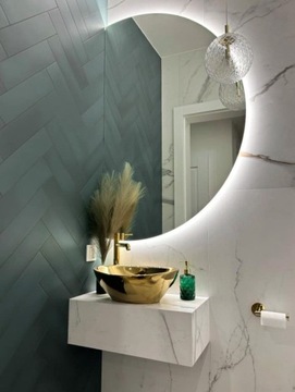 90 ЗЕРКАЛО С ОБРЕЗАННОЙ СТОРОНОЙ, ПОЛУКРУГЛЫЙ СВЕТОДИОД