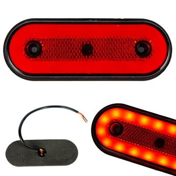 LAMPA OBRYSOWA CZERWONA 20 LED diodowa OBRYSÓWKI 115mm 12V 24V