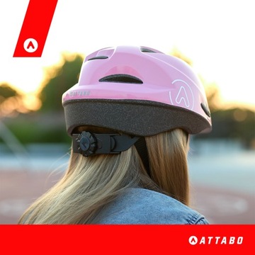 Детский велосипедный шлем ATTABO Hinge, розовый S, ПЕНА EPS, DURABLE SHELL