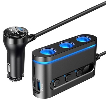 РАЗДЕЛИТЕЛЬ ПРИкуривателя 12-24 В Зарядное устройство 3xUSB QC PD Вольтметр