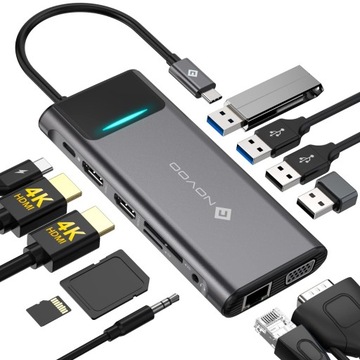 NOVOO STACJA DOKUJĄCA USB C 12 W 1