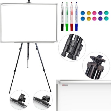 ZESTAW TABLICA MAGNETYCZNA NA STOJAKU WYTZRYMAŁA 90x60cm SZTALUGA + GRATISY