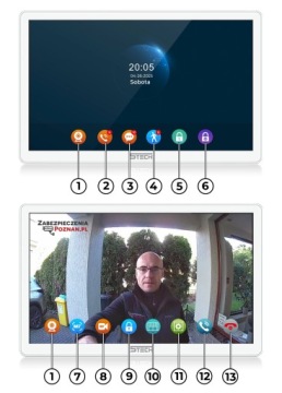 5Tech Verus 84228 WiFi система видеодомофонов 2x сенсорный монитор 10' для поверхностного монтажа + DIN