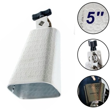 SB-5 Steel Cowbell dzwonek 5'' z uchwytem pasterski młotkowana stal Thomann