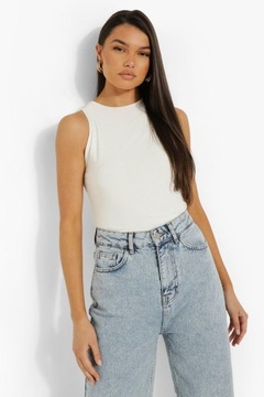 BOOHOO 322 GŁADKIE BODY BEZ RĘKAWÓW KLASYCZNE M