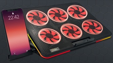 ЭРГОНОМИЧНАЯ ПОДСТАВКА-ОХЛАЖДАЮЩАЯ ПОДСТАВКА ДЛЯ НОУТБУКА 12–15,6 ДЮЙМОВ RGB LED OHS