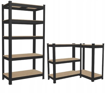 REGAŁ MAGAZYNOWY GARAŻOWY METAL 5 POZIOMÓW 180x90x30CM UDŹWIG PÓŁKI 175KG