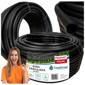 RURA MONTAŻOWA DO NAWADNIANIA PE ⌀ 16 WĄŻ 100 m 16mm pełna 100m bez otworów