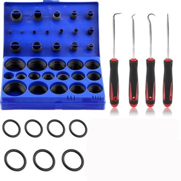 НАБОР МАСЛОСТОЙКИХ УПЛОТНИТЕЛЬНЫХ КОЛЬЦЕВ + КРЮЧКИ