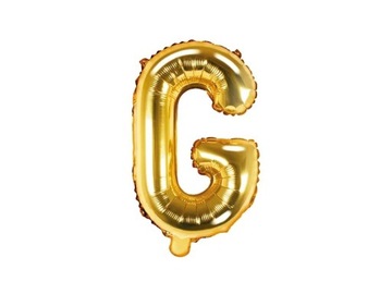 BALON FOLIOWY ZŁOTY LITERA G 35 CM 14''
