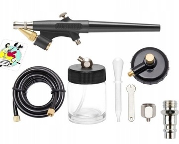 AEROGRAF MALARSKI PISTOLET LAKIERNICZY dysza 0,8mm + WĄŻ SZYBKOZŁĄCZKA