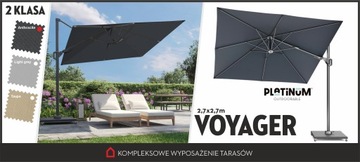 Садовый зонт Voyager T2 - 2,7x2,7м - АНТРАЦИТОВЫЙ