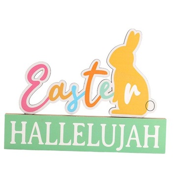 Пасхальные украшения для стола. Деревянный знак с буквами. Отдельно стоящий пасхальный стиль C.