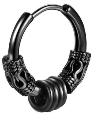 Kolczyk Do Ucha HUGGIE Retro Punk Smok Gothic STAL