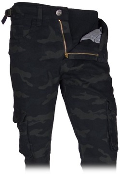 Черные брюки-карго с камуфляжным принтом W39 L32 Leon, растягивающиеся, регулируемые, таблица размеров