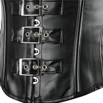 Sexy Leather Corset Top Steampunk Bustier and Cors