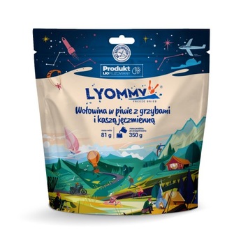 Wołowina w piwie z grzybami i kaszą jęczmienną 350g Lyommy liofilizat