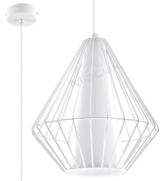 Lampa Wisząca VEZUVIO Biała Zwis na Sufit E27 LED
