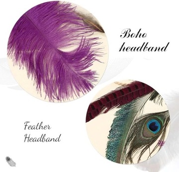 ДЕКОРАТИВНАЯ ПОВЯЗКА НА ГОЛОВУ БОХО С ПАВЛИНИМ ГЛАЗОМ