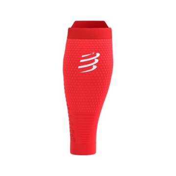 COMPRESSPORT Opaski kompresyjne na łydki R2V3 fluo red/white reflect T4
