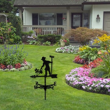 Металлический флюгер, черный, нержавеющая сталь, уличный ветер, ретро-фермер