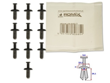 HONDA CIVIC IX 12- KLIPS SPINKA KOŁEK OSŁONY 10SZT