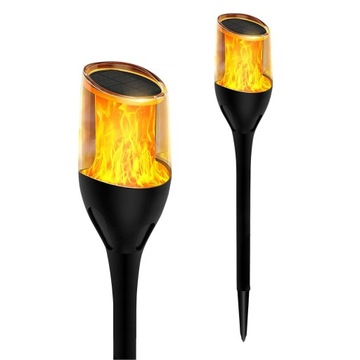 Lampa ogrodowa Solarna LED Słupek Pochodnia 65cm Czujnik zmierzchu IP65 12H