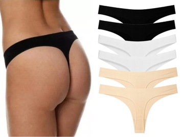 6 x BEZSZWOWE MAJTKI STRINGI Damskie Laser XL/XXL