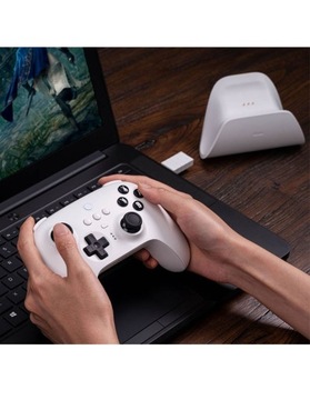8Bitdo Ultimate Bluetooth-контроллер, белая панель + док-станция, розетка для ПК