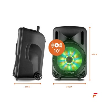 МОБИЛЬНАЯ колонка для вечеринок FENTON 10 дюймов 450 Вт BT USB-микрофон