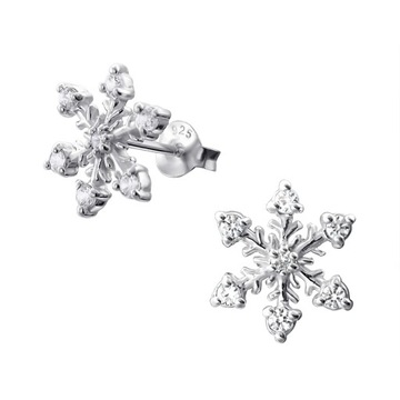 SREBRNE KOLCZYKI DLA DZIECKA DZIEWCZYNKI PŁATEK