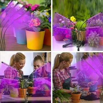 СВЕТОДИОДНАЯ ЛАМПА ДЛЯ ВЫРАЩИВАНИЯ РАСТЕНИЙ 4 ГОЛОВКИ ТАЙМЕР ДЛЯ ВЫРАЩИВАНИЯ ЦВЕТОВ МОЩНЫЙ