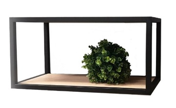 PÓŁKA LOFT INDUSTRIALNA ALU CZARNY DĄB 60x30x30