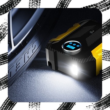 KOMPRESOR SAMOCHODOWY Pompka Elektryczna Sprężarka do Kół 12V LED LCD