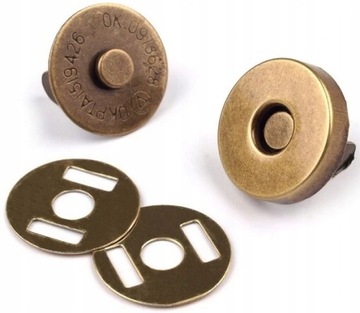 ZAPIĘCIE MAGNETYCZNE MAGNES DO TOREBKI 18mm Miedz