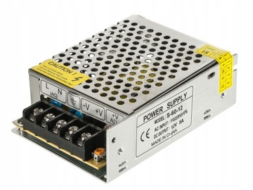 ZASILACZ LED 12V 60W 5A Modułowy IP20 DO TAŚM LED CCTV IP20