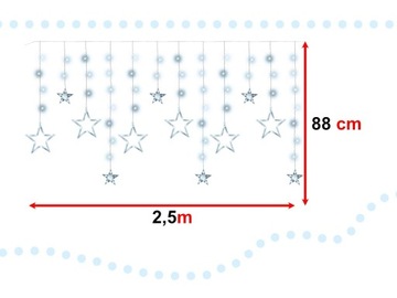 Светодиодная штора звезды звезды 2,5м 138LED холодный белый 8 режимов освещения