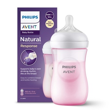 Avent Butelka Natural Response 260ml 1m+ różowa