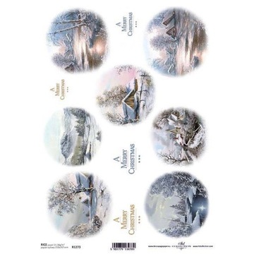 Papier ryżowy do decoupage zimowe widoczki