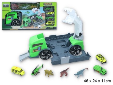 Zestaw Jurrasic Park samochód ciężarówka + autka