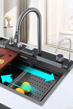 КУХОННАЯ МОЙКА, ОДНА ЧАША, СТАЛЬНАЯ МОЙКА С КАПЕЛЬНИЦЕЙ, МНОГОФУНКЦИОНАЛЬНАЯ