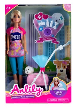 LALKA ANLILY 30cm SPACER Z PIESKIEM + WÓZEK DLA PIESKA
