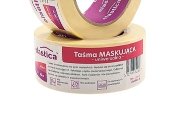 24x TAŚMA MALARSKA 48 mm x50m Elastica BIAŁA MASKUJĄCA UV ODCINANIE KOLORÓW