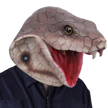MASKA KOBRY HALLOWEEN REKWIZYT ODDYCHAJĄCA LATEK