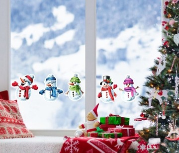 Новогодние наклейки СНЕГОВИК на окна, СТЕНЫ, новогодние украшения