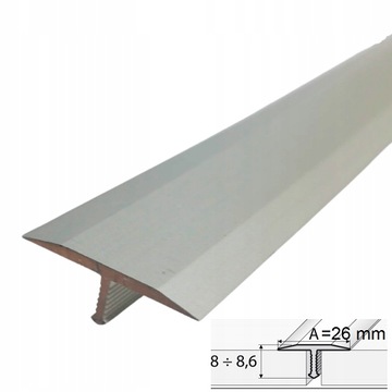 Listwa progowa teownik Srebro A56 szer 26 mm dł 250 cm