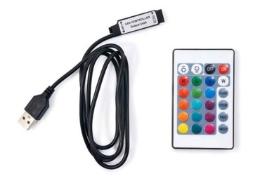 RGB СВЕТОДИОДНАЯ ЛЕНТА USB С ПУЛЬТОМ 2М ПОДСВЕТКА ТВ 5В