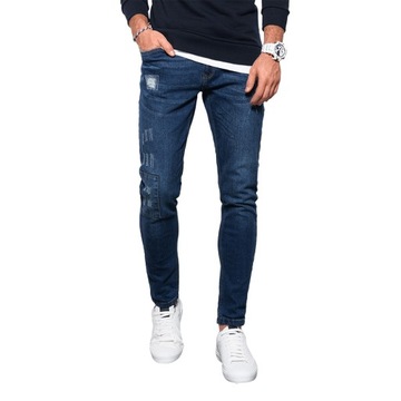 Spodnie męskie jeansowe SKINNY FIT nieb P1060 XL