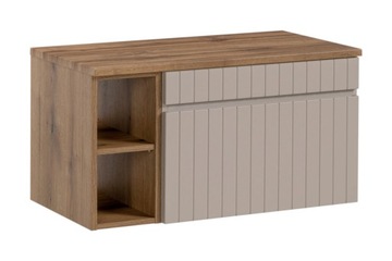 KASZMIROWA Szafka Łazienkowa pod UMYWALKĘ Z REGAŁEM 120 cm FREZOWANY FRONT